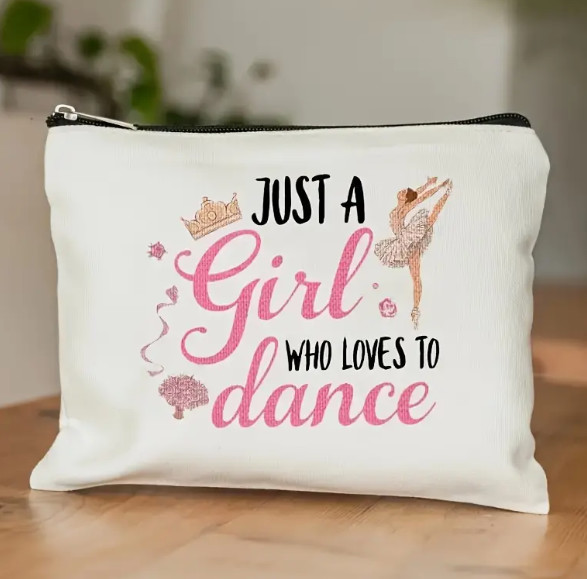 Just a girl who loves to DANCE! 

Grab your makeup bags for only $4 + tax at the front desk today! Perfect for holding all your essentials with a little dance flair. Get yours before they’re gone! 
#DanceLife #JustAGirlWhoLovesToDance #DanceEssentials #ShopNow