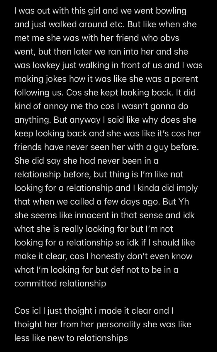 zveent_'s tweet image. Need help ‼️

I may or may not be leading a girl on idk, this a convo I was having with my friend. I just pasted all my messages into a note. 

Woman mutuals especially #helpmeout