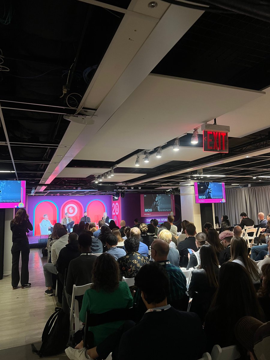 RavenPublic's tweet photo. How can #GenAI elevate storytelling without replacing human creativity?💡 @IlyseLiffreing sat down with @ToolofNA's @DustinCallif, director Wes Walker, &amp; Brian Boring of @UnderArmour at #AWNewYork24 to discuss how AI enhanced their production approach and content pipelines.🎬 https://t.co/PzcAD52ncy