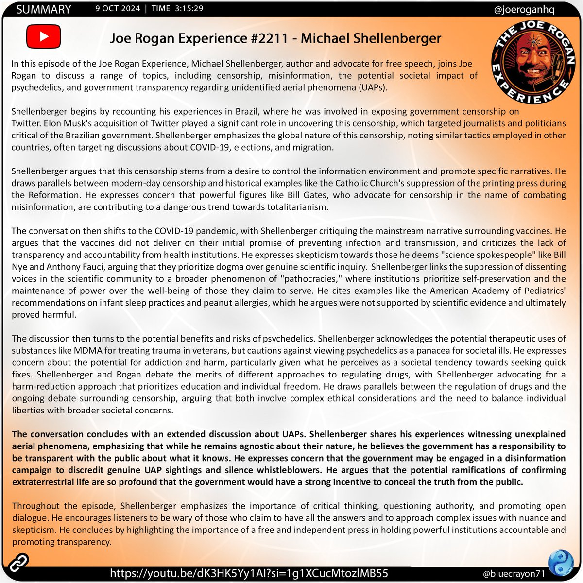 bluecrayon71's tweet image. Joe Rogan Experience #2211 - Michael Shellenberger  @joeroganhq

🔗youtu.be/dK3HK5Yy1AI?si…

#JoeRoganExperience #MichaelShellenberger #DrugLegalization #Addiction #OpioidCrisis #Fentanyl #HarmReduction #Decriminalization #PersonalFreedom #IndividualResponsibility #GovernmentRole