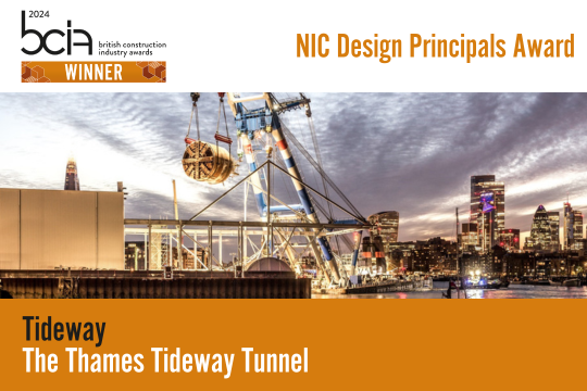 Congratulations The Thames Tideway Tunnel, winner of #BCIAwards NIC Design Principles Award category. <a href="/TidewayLondon/">Tideway</a>, Jacobs #winner #construction #constructionawards
