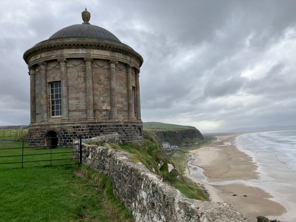 Mussenden Temple, near Castlerock, Northern Ireland. Built in 1785 for the Bishop of Derry, and meant to hold a library.