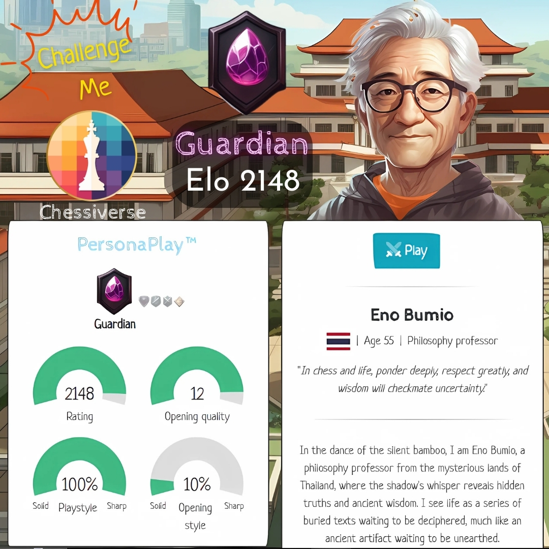 Chessiversegame's tweet image. ♟️ Meet the Guardians on PersonaPlay! ♟️

Guardians are the defensive masterminds of chess! 💪 Their playstyle focuses on strong defensive strategies, creating unbreakable fortresses and waiting for the perfect moment to strike back.
#chessiverse #chesspunks