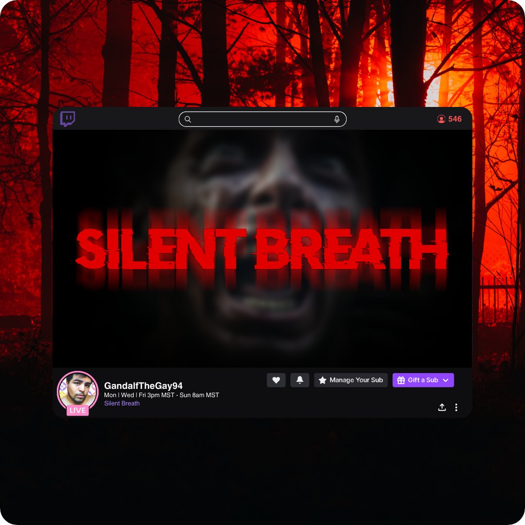 gandalfthegay94's tweet photo. 🚨Live NOW and ready to scream 😱 Silent Breath has me SHOOK 👻💨
Can I handle the chills? Come watch the chaos unfold! 🫣👉 https://t.co/64x4wCW6my
#TwitchStreamer #SilentBreath #LGBTQStreamer #HorrorVibes #JumpScareAlert https://t.co/MajabjgzTv