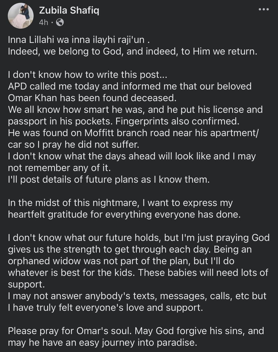 Omar Khan’s body has been found. 💔 His poor family. May he Rest in Peace. 🕊️
#HurricaneHelene