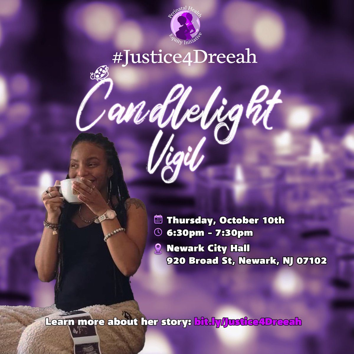 PerinatalEquity's tweet photo. Are you with us? We are the answers we’ve been waiting for! ✊🏽Come out and show your support tomorrow at the vigil. 

🗓️ 10/10/24
⏰6:30PM
🏢 City Hall, Newark NJ

Stand with us in the fight for justice for Dreeah. Click the link below.
https://t.co/EY5RgVh3cV https://t.co/73eoksdtQy