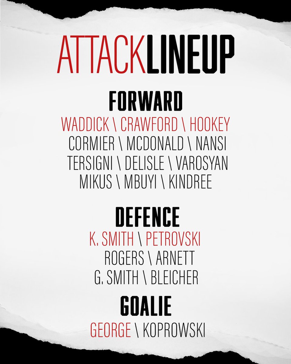 AttackOHL's tweet photo. Hour till puck drop. Here are the lines!π§
Scratches are as follows...
Trent Gates
Sam McCue
David Bedkowski
#Owensoundattack #owensoundattacks #owensoundattackteam #owensoundattackgame #owensoundattack2024 #owensoundattackhockey #AlwaysAttack #AttackAlways https://t.co/xTEnswAi9X