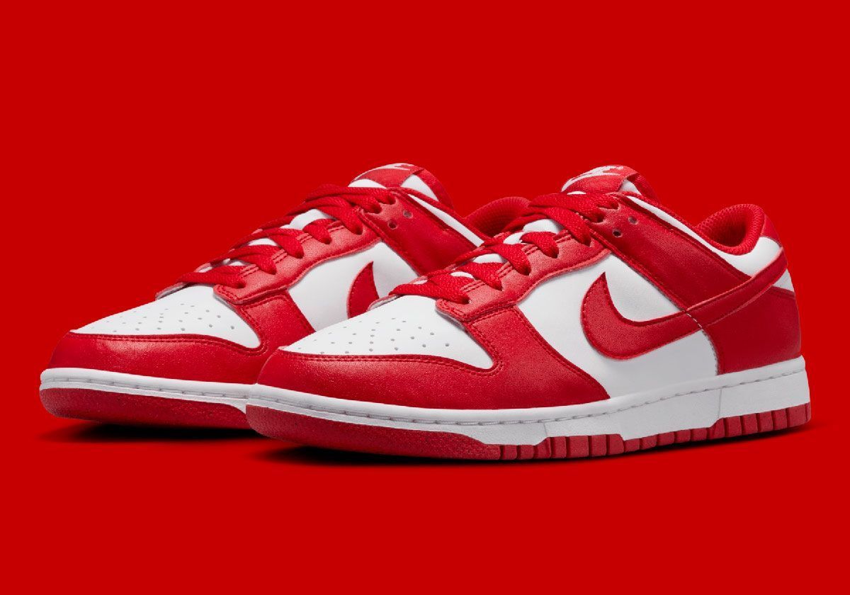 SneakerNews's tweet photo. The Nike Dunk Low "St. John's" is releasing with Next Nature materials for Holiday 2024 ($115) 🏀 🗓️

Full breakdown: https://t.co/EPUBCBAMmn https://t.co/KQKNwh6F4H