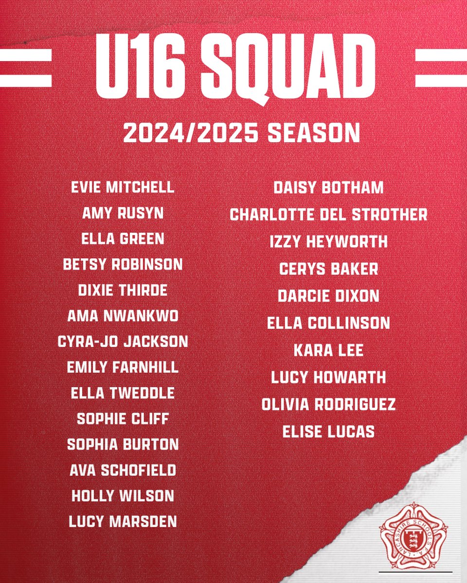 We are pleased to announce our U16 Squad for the 2024/25 season. 
🌹🔴⚫️
#NationalChampions