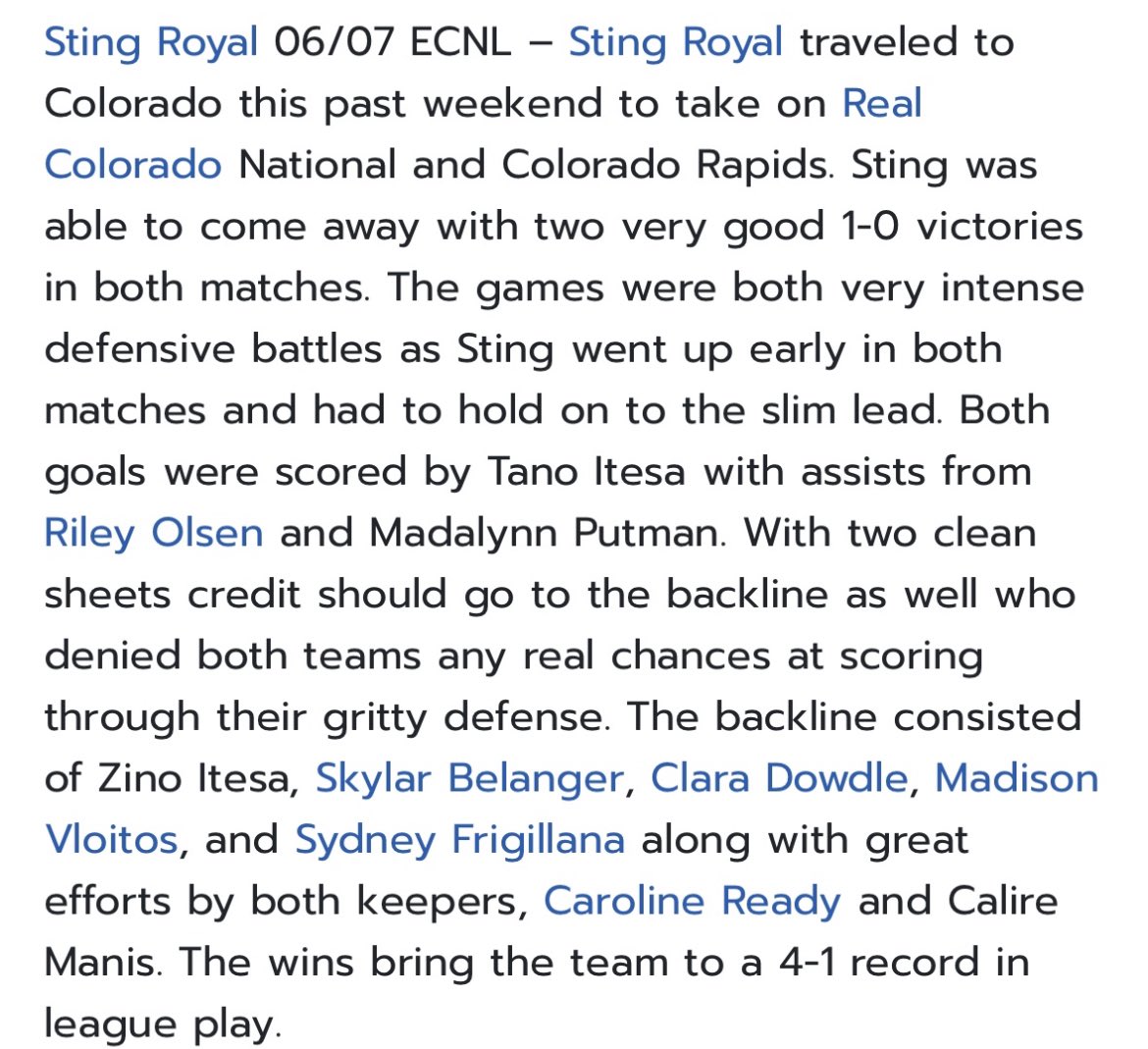 Sting Royal 07/06G ECNL tweet media