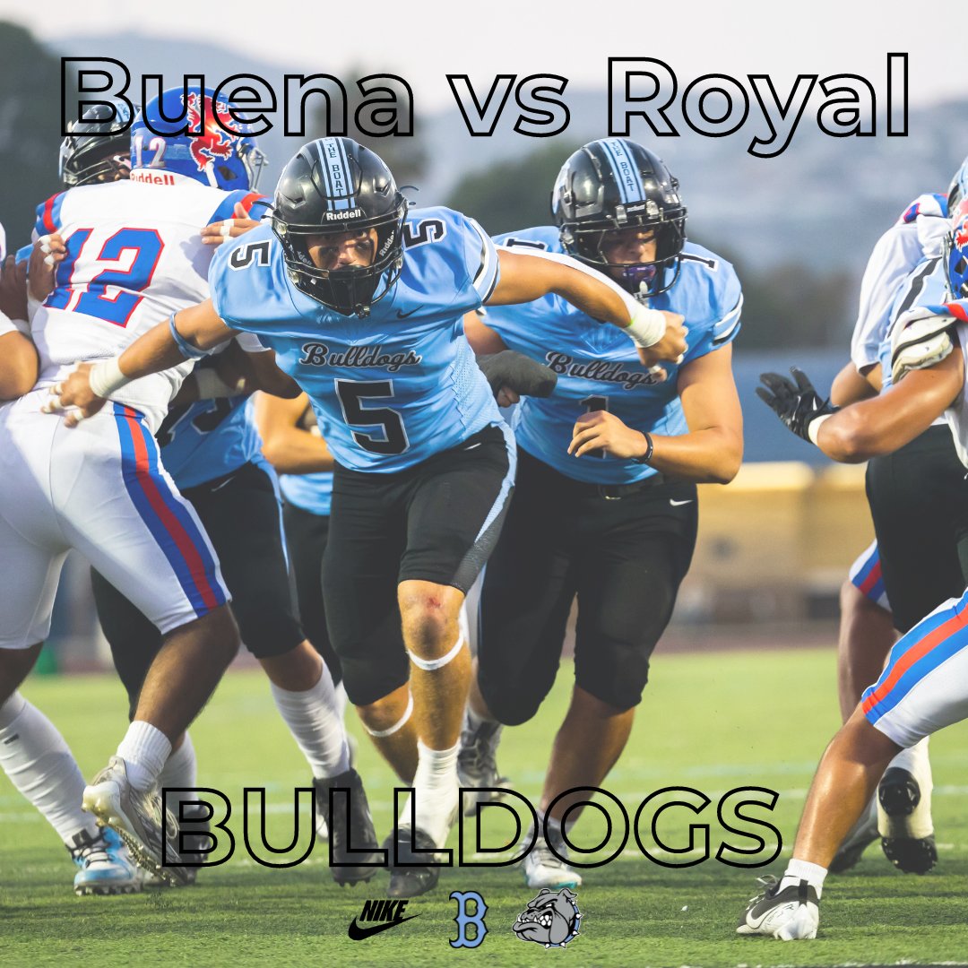 Buena H.S. Athletics (@buenaathletics) on Twitter photo Game Day 🏈 Buena Football
📍Simi Valley
⏰7pm
🆚 Royal High School
📅 October 10 (Thursday)
<a href="/vcspreps/">VCS Preps</a> <a href="/TheAcornSports/">Acorn Sports</a> <a href="/BuenaFootball/">Buena HS Football</a> Game Day 🏈 Buena Football
📍Simi Valley
⏰7pm
🆚 Royal High School
📅 October 10 (Thursday)
<a href="/vcspreps/">VCS Preps</a> <a href="/TheAcornSports/">Acorn Sports</a> <a href="/BuenaFootball/">Buena HS Football</a>
