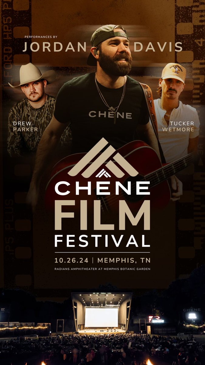 Pumped to be headlining this year’s Chene Film Festival with my buddies <a href="/TuckerWetmore/">Tuck</a> and @DrewParkerPlays. Get your tickets and we’ll see y’all out in Memphis on October 26th 🙌🏼 jordandavisofficial.com/tour