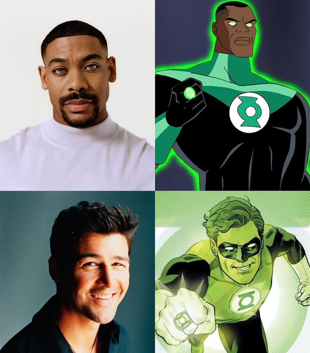 chekoaranda_'s tweet image. ¡Tenemos Linternas Verdes! Se acaba de anunciar oficialmente que el actor Aaron Pierre dará vida a John Stewart, mientras que el más ansiado, Hal Jordan, será interpretado por Kyle Chandler. 🤯😮‍💨💚