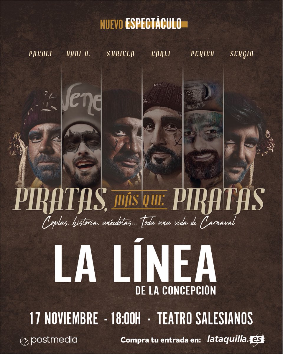 Piratas, más que piratas! En LA LÍNEA!!

🎤 PIRATAS, MÁS QUE PIRATAS
📅 Fecha: 17 de Noviembre 🕟 18:00H
🏛️ Lugar: Teatro Salesianos - La Línea de la Concepción 
🎟️ Entradas disponibles:
lataquilla.janto.es/espectaculo/pi…