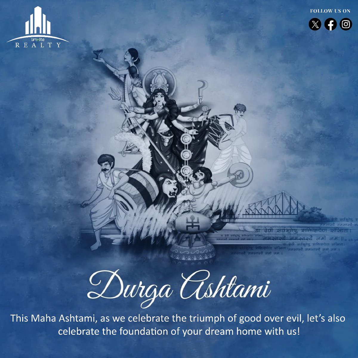 limeli8realty's tweet photo. As the sacred day of Maha Ashtami arrives, may the divine blessings of Maa Durga fill your life with strength and joy. Let us celebrate the triumph of good over evil with devotion and fervor.🙏🏻💫

#mahaastami🙏 #durgapuja #celebration #durgapujacelebration #limelite___realty https://t.co/UCGHBPp3jh
