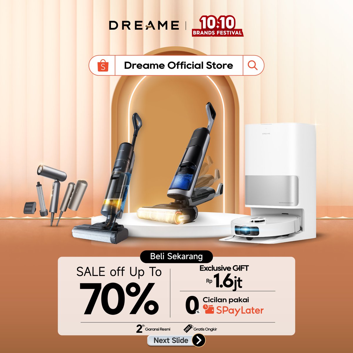 DreameIndonesia's tweet image. Shopee 10.10 Brand Festival

Saatnya check out produk impianmu sekarang juga!

Cicilan 0% pakai Spaylater, cashback, gratis ongkir dan masih banyak keuntungan lainnya.

Yuk belanja sekarang!
 #dreame #dreameindonesia #dreametech #vacuumcleaner #robotvacuum  #shopee