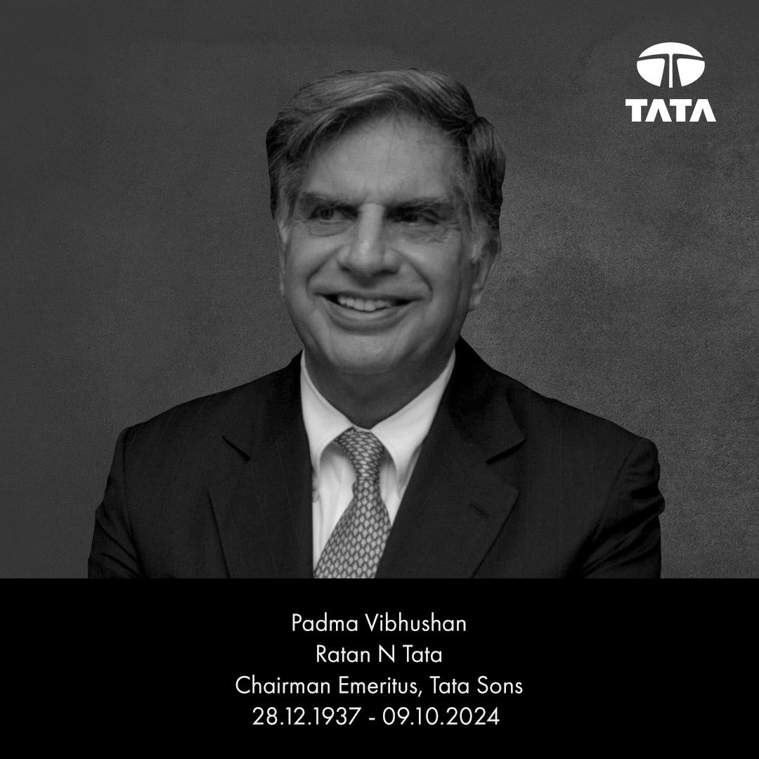 smsvasan's tweet photo. End of an era. RIP #RatanTata 🙏 https://t.co/24yQgAEtFI