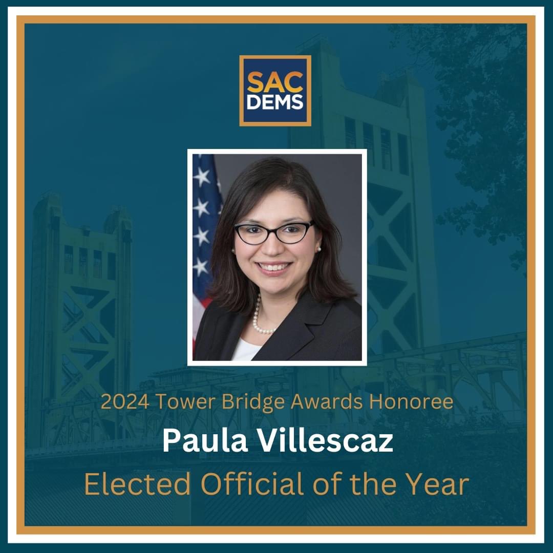 We're excited to honor San Juan Unified School Trustee Paula Villescaz during our Tower Bridge Awards next week as our Elected Official of the Year honoree!

Buy your ticket here: secure.actblue.com/donate/towerbr…