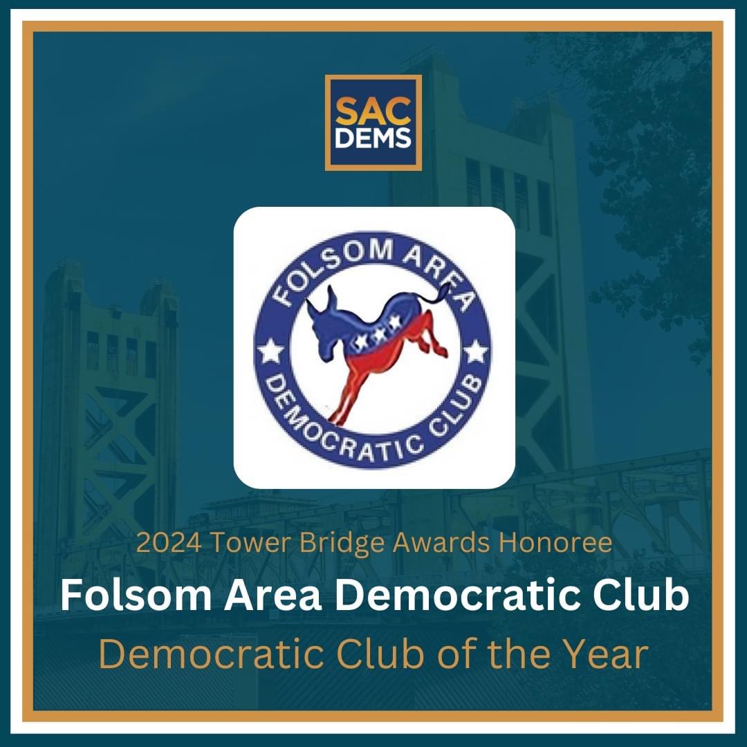 We're excited to honor the Folsom Area Democratic Club during our Tower Bridge Awards next week as our Democratic Club of the Year honoree!

Buy your ticket here: secure.actblue.com/donate/towerbr…