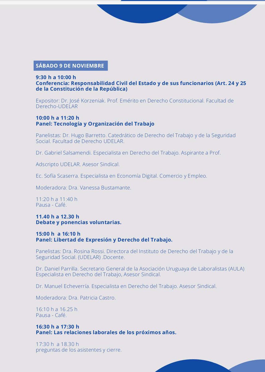 AulaAlal's tweet photo. La Asociación Uruguaya de Laboralistas realiza su Primer Encuentro de Derecho del Trabajo y de la Seguridad Social. 
 🗓️ Viernes 8 y Sábado 9 de noviembre.
📝Inscripciones: https://t.co/vF5EewoWA4
📧 contacto@aula-alal.org
Se entregará Certificado e incluye Libro de Exposiciones. https://t.co/Kdk4HBcxtv