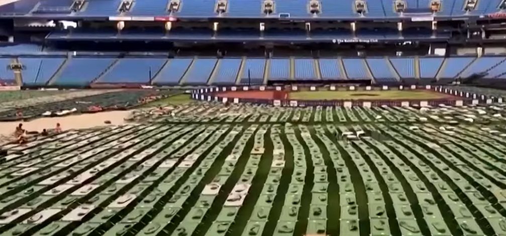 The roof of Tropicana Field just blew off.  The stadium was set up to house over 10,000 first responders.