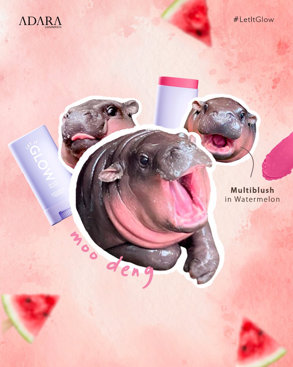 Adara_ID's tweet photo. Blushin like our IT Girl!🦛🌸
Use our 3 in 1 Multiblush in shade Watermelon, gak cuma 3 in 1 bisa dipake buat blush, lip, and eye, tapi juga ada Micro-shimmer-nya biar keliatan glowing kayak dede moo deng🤏🏻✨
Siapa yang gemes sama dede moo deng kayak Beemin? 😆
#LetItGlow https://t.co/LXsYOUCd7N