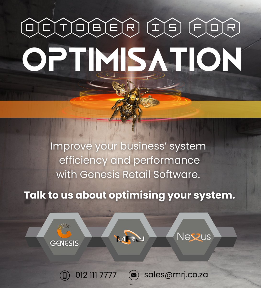 MrjGenesis's tweet photo. OCTOBER is for OPTIMISATION! Talk to us about Optimising your system>>> sales@mrj.co.za https://t.co/XRzC8l6yEg
