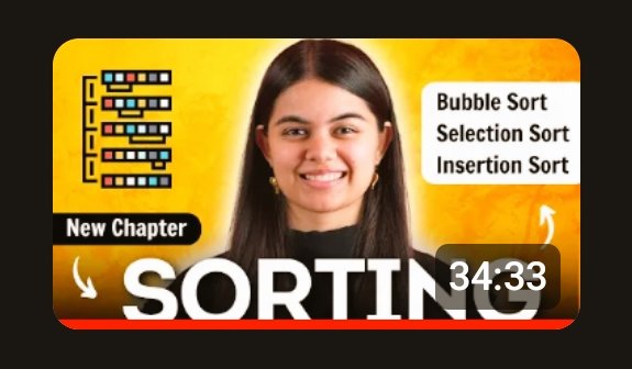 tarunSE08533004's tweet image. Completed Lecture 24 of @ShradhaKhapra_'s DSA series on @apnacollegex!
Mastered two essential sorting techniques:
Bubble Sort
Insertion Sort
Thanks, @ShradhaKhapra_, for breaking it down!
#DSALearning #ApnaCollege #SortingAlgorithms #BubbleSort #InsertionSort