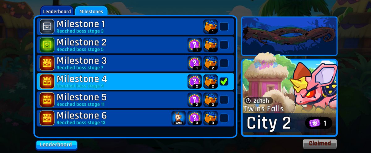 The first Raid Boss event of the week has ended! Don't forget to claim your rewards before the next event kicks off this Sunday ☀️

🏆 Leaderboard 🏆
🥇 1st Place: IPIS
🥈 2nd Place: nunoihang
🥉 3rd Place: cryptohustler.c98

A huge congratulations to our top players 🔥

👉 Play