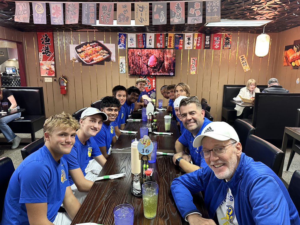 TennisSpartans's tweet image. Celebrating with some Hibachi and Sushi!