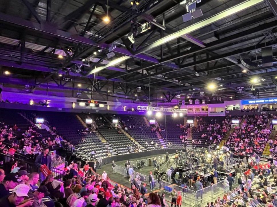 BREAKING: Trump’s rally tonight is nearly completely empty. What an embarrassment.