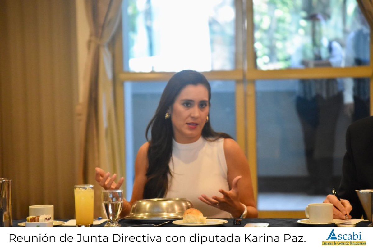 ASCABIGuatemala's tweet photo. El día de hoy, la Junta Directiva de ASCABI recibió a la diputada @karinapazGt 1er Secretario de Junta Directiva del Congreso de la República, para conversar sobre la agenda legislativa para mejorar el clima de negocios y atraer IED a Guatemala. https://t.co/Caleff2soG
