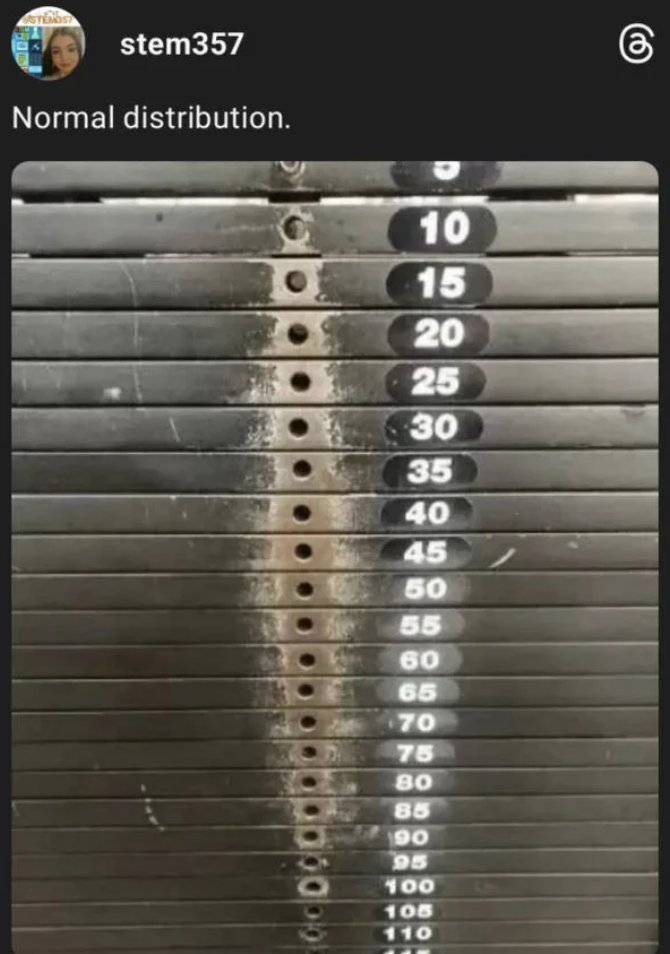 Gym bros' normal distribution #physicsclass