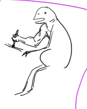 After the class, only strange doodles remain 