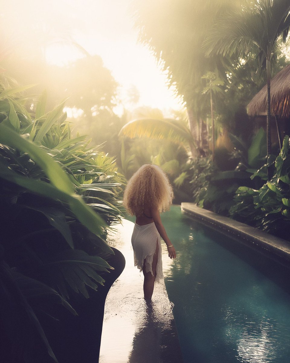 erikdanielson's tweet image. Last light in a Digital Bali #ai #aiart #midjourneyart