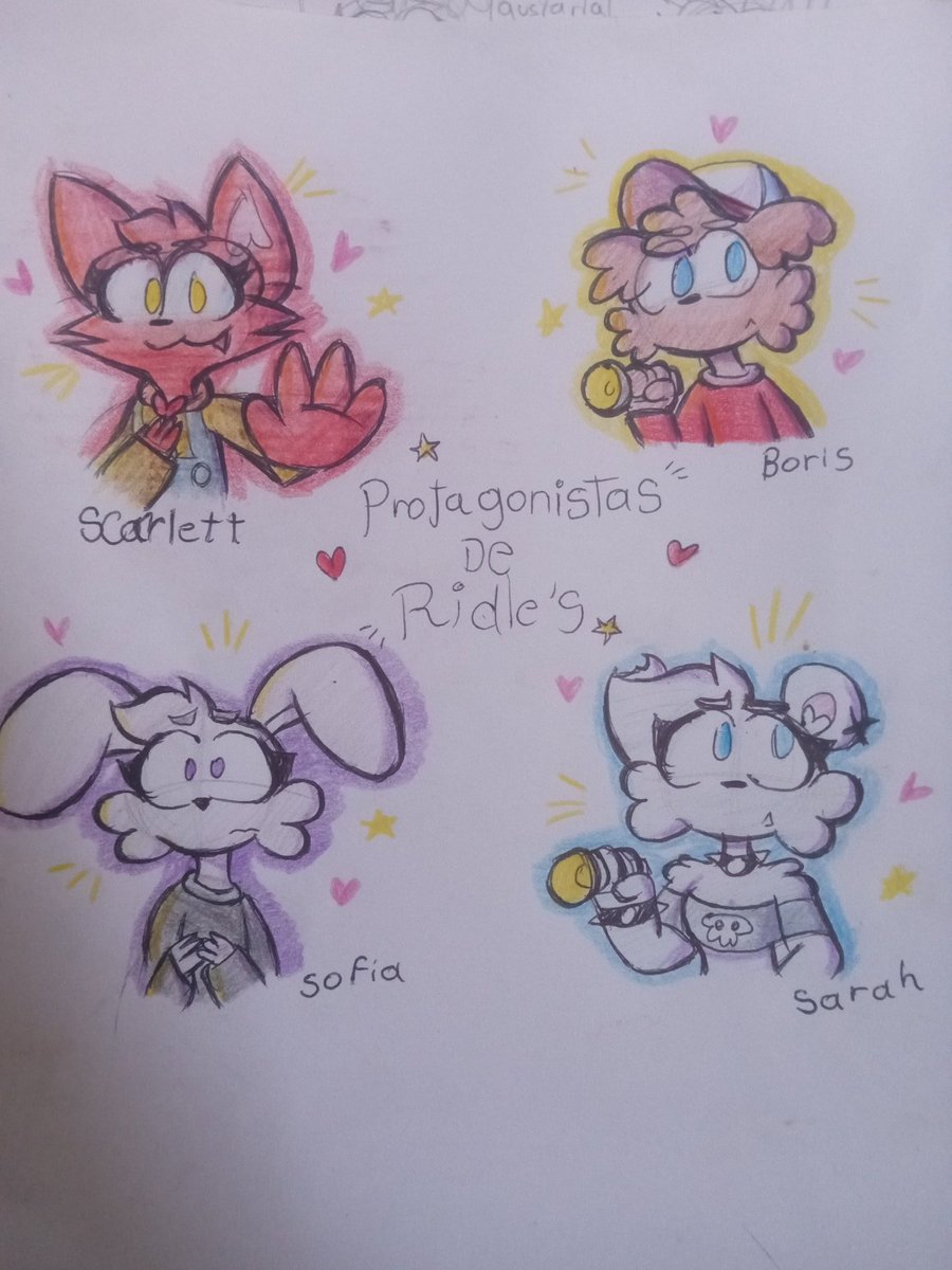 Meow_200730's tweet photo. No pos quise hacer las versiones a color de los protas jijiji
(En digital se verán diferentes ya que no sé sacar ciertos colores con lápices de colores :U)
#ridles https://t.co/tGm1aksnq4