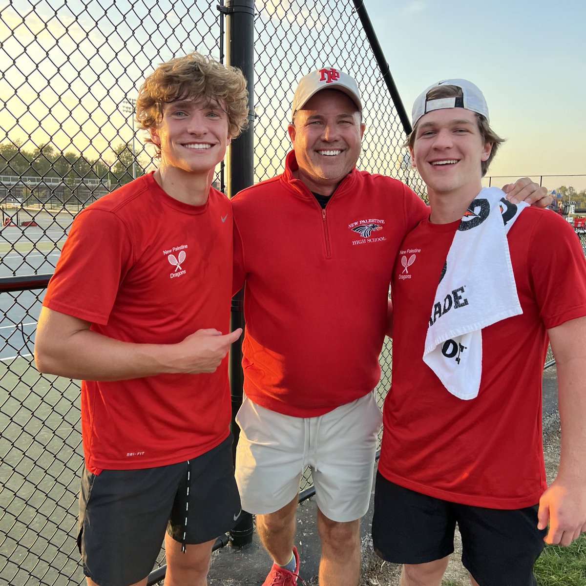 New Palestine High School (@voelzjames) on Twitter photo The Dragon Tennis Team had an incredible year. Such awesome young men. Our #1 Doubles Team is moving on in the individual state tournament!They played a great match tonight versus Fishers. <a href="/ginapleak/">Gina Pleak, Ph.D.</a> <a href="/NewPalAsstSup/">Katy Eastes</a> <a href="/MooreNPJH/">NPHS Asst. Principal & Girls Varsity ๐ Coach</a> <a href="/HallHistoryNPHS/">Mrs. Hall</a> <a href="/BurkNPHS/">Mitch Burk</a> #WeAreDragons The Dragon Tennis Team had an incredible year. Such awesome young men. Our #1 Doubles Team is moving on in the individual state tournament!They played a great match tonight versus Fishers. <a href="/ginapleak/">Gina Pleak, Ph.D.</a> <a href="/NewPalAsstSup/">Katy Eastes</a> <a href="/MooreNPJH/">NPHS Asst. Principal & Girls Varsity ๐ Coach</a> <a href="/HallHistoryNPHS/">Mrs. Hall</a> <a href="/BurkNPHS/">Mitch Burk</a> #WeAreDragons