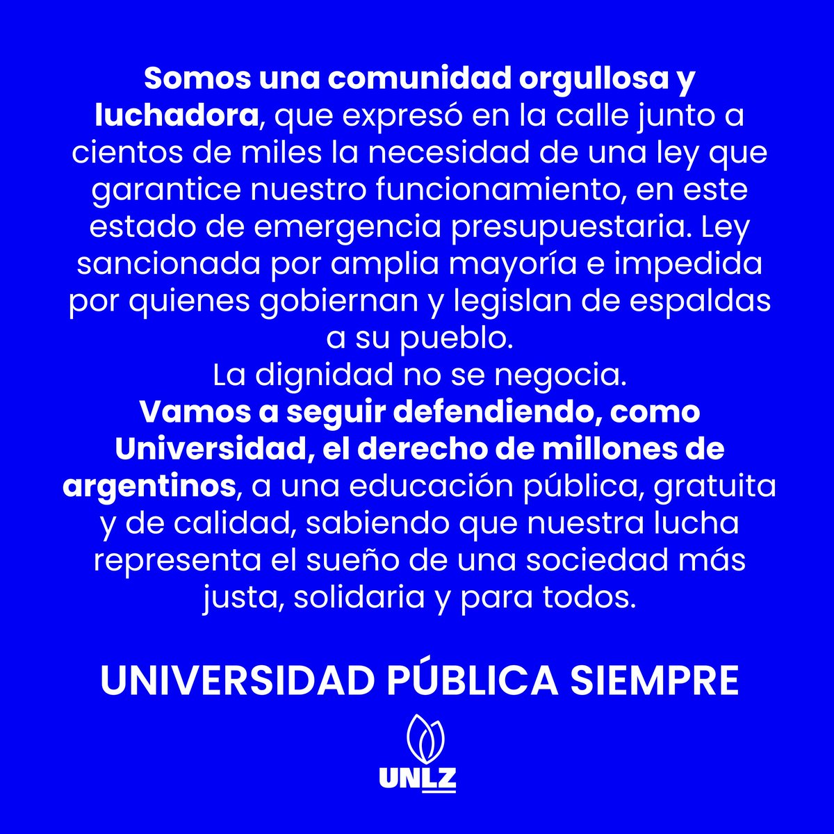 UNLZoficial's tweet photo. No vamos a bajar los brazos. #UniversidadPúblicaSiempre https://t.co/BbvY76EzG5