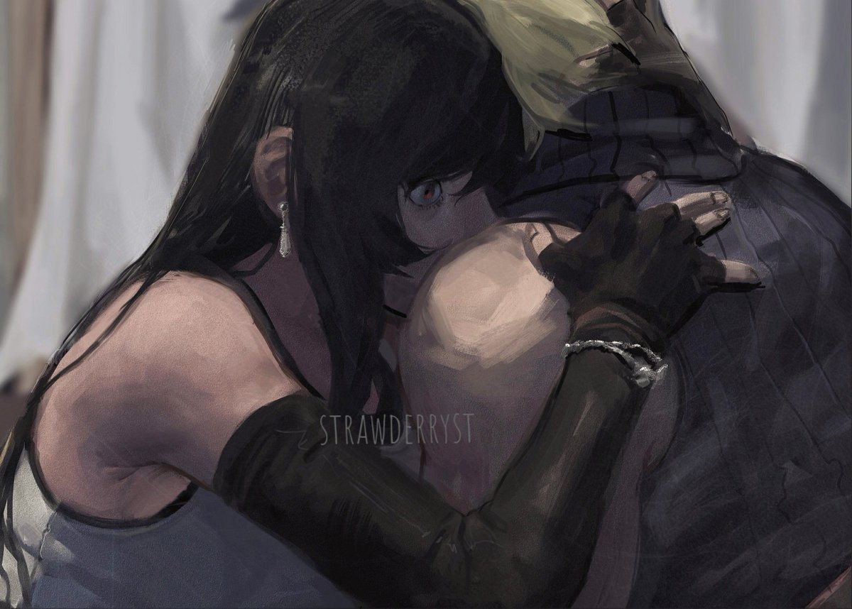 クラウド・ストライフ ,ティファ・ロックハート 「RepostSorry Mideel moodThe way I imagine」|strawderryst | COMMS OPEN | available slots 1/5のイラスト