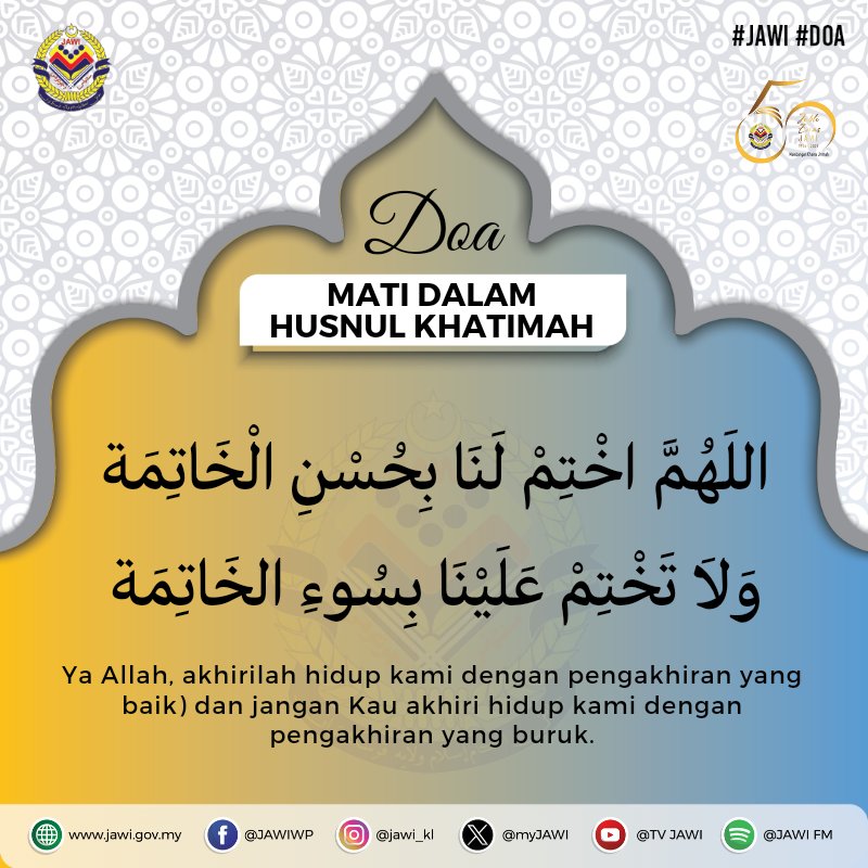 myJAWIKL's tweet photo. Keadaan kematian kita bergantung kepada amalan yang kita lakukan sepanjang kehidupan kita.

Sama-samalah kita berdoa semoga kesudahan hidup kita dalam keadaan husnul khatimah iaitu mati dalam keadaan yang baik dan beriman, diberi kesempatan bertaubat sebelum menemui kematian, https://t.co/fWZQCvZTN1
