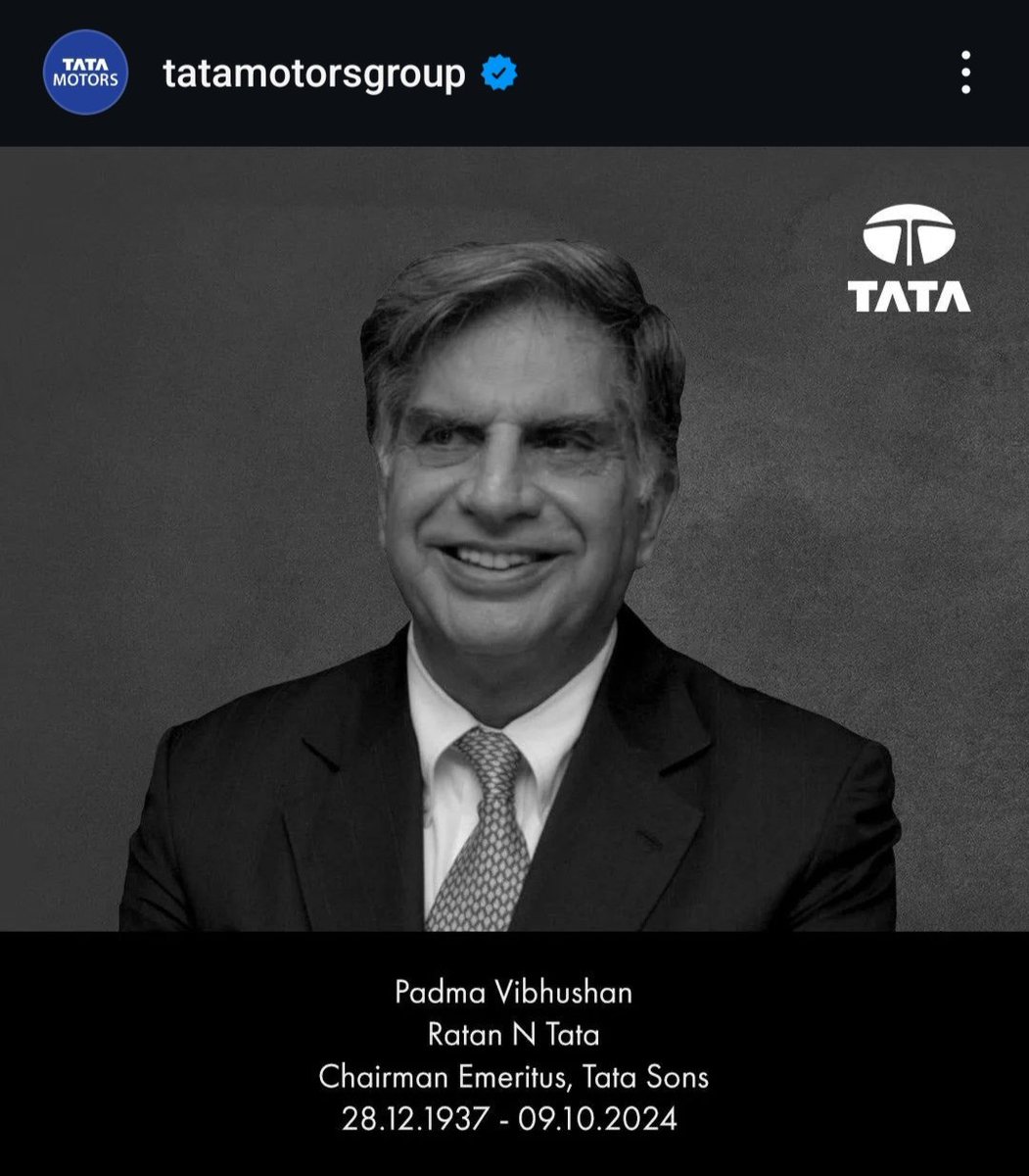 Anupamvrm's tweet photo. India lost its valuable "Ratan" RIP sir Ratan Tata 💔 end of an era  🙏
ॐ शांति 🙏
#TATASTEEL #Industrialist #SirRatanTata #RIP #EndOfAnEra  #India https://t.co/cwyKDK4g4N