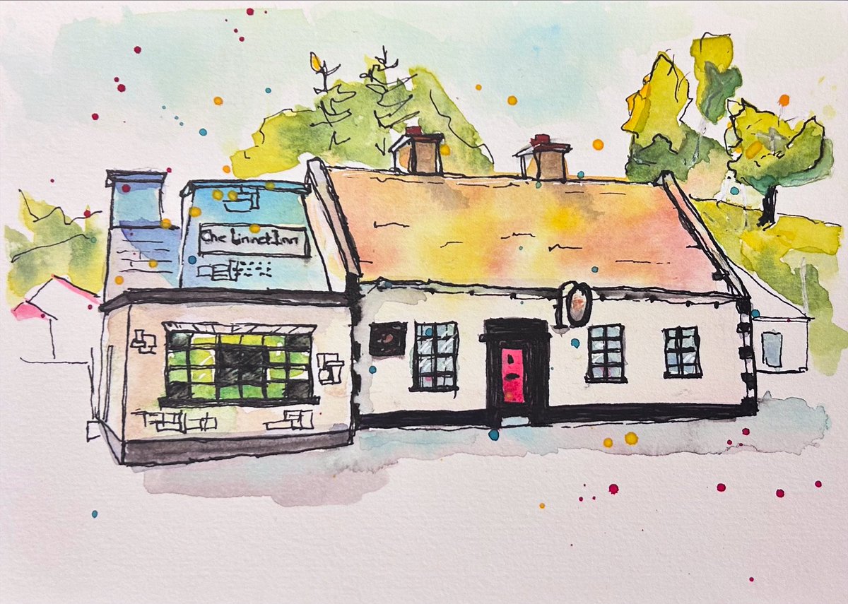 It’s been a while !. Here’s a lovely little watercolour sketch that we received lately . One for the wall #art #sketch #watercolour #pub #gift