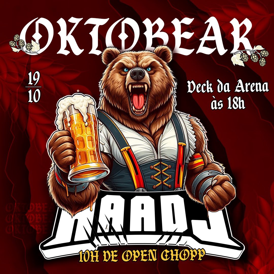 AAADJnoTT's tweet photo. TWITTER VOOOOOLTOU!!! E com ele…

A primeira edição da OKTOBEAR está chegando! 🐻🍻

Preparem seus trajes e copos, porque no dia 19/10 a AAADJ traz 10 HORAS de Open Chopp no Deck da Arena! É festa.

🍻 ENTRE EM CONTATO COM OS INTEGRANTES DA ATLÉTICA PARA ADQUIRIR INGRESSOS. https://t.co/b3GQ6kkTxp