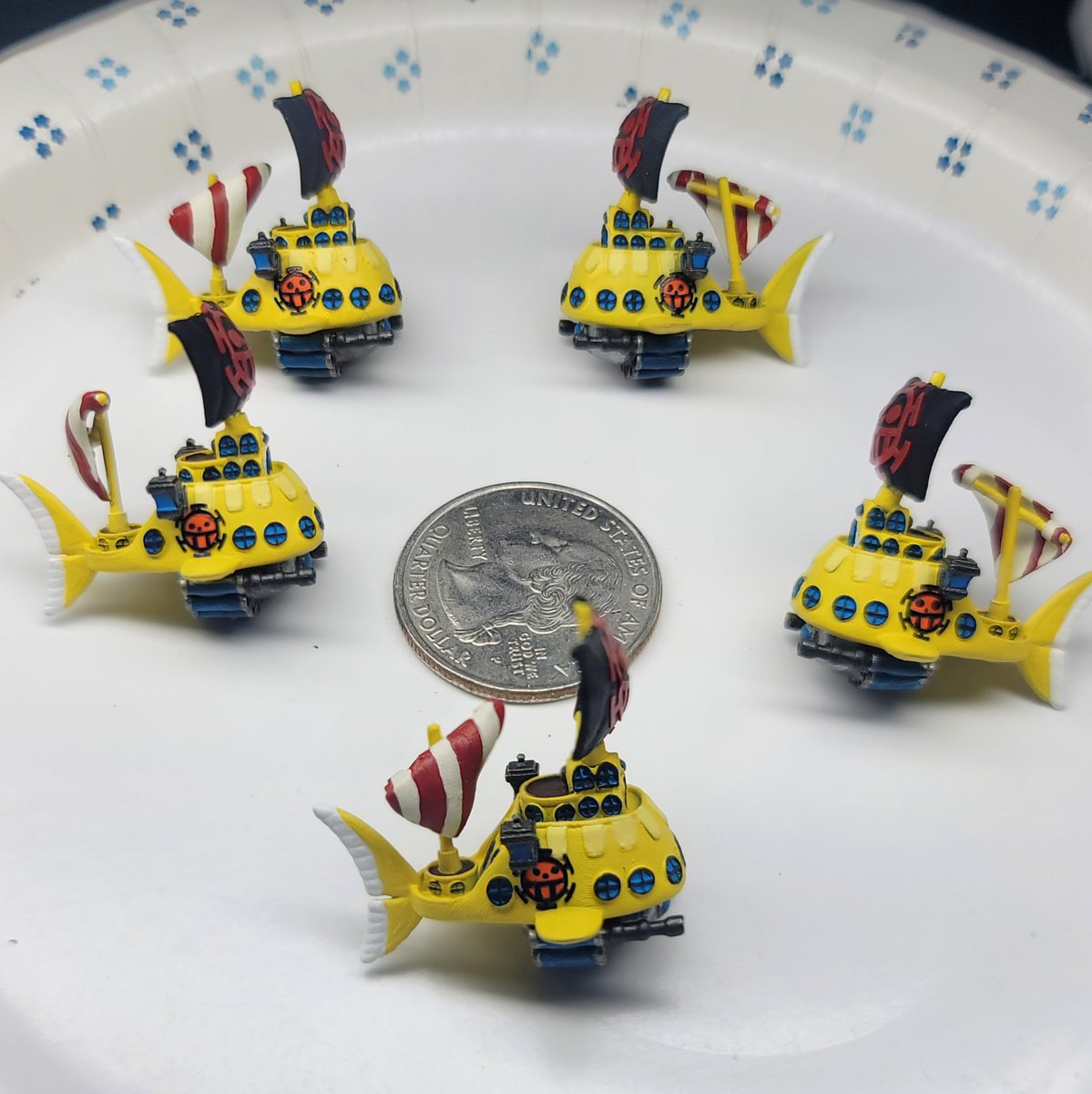 They're finally ready for dice 🥹. Quarter for scale.