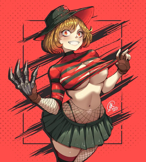 She Freddy K. #halloween #freddykrueger #fanart #illustration #waifu