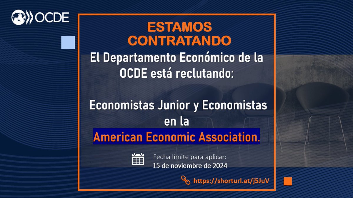 ocdeenespanol's tweet photo. ¿Eres un joven profesional con doctorado o a punto de terminarlo y te interesan los temas sociales, la innovación tecnológica y los desafíos climáticos❓
Estamos contratando ➡️ https://t.co/stuFMWj5OD
📢 Fecha límite: 15 de noviembre
#Economista #Empleo #Contratando https://t.co/23fxcQ2atc