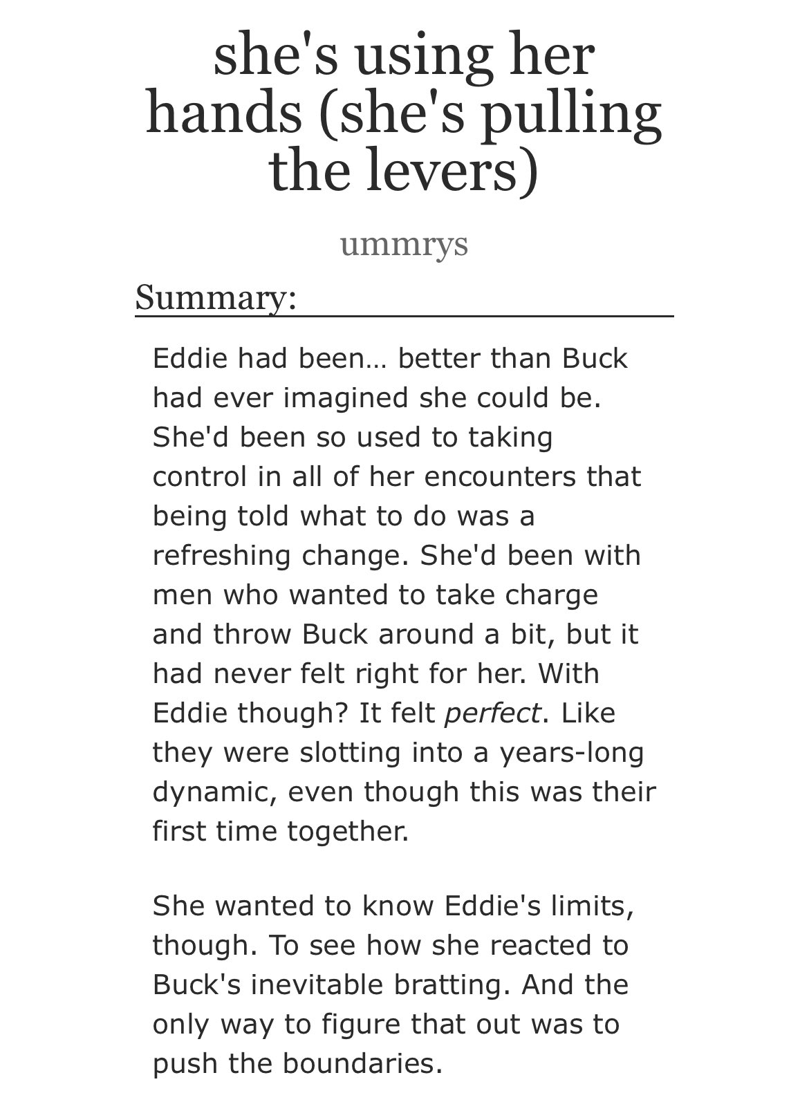 ؘ على X: shes using her hands (shes pulling the levers) complete | 2.2k  | one shot | explicit • wlw buddie smut • part two in i want this like a