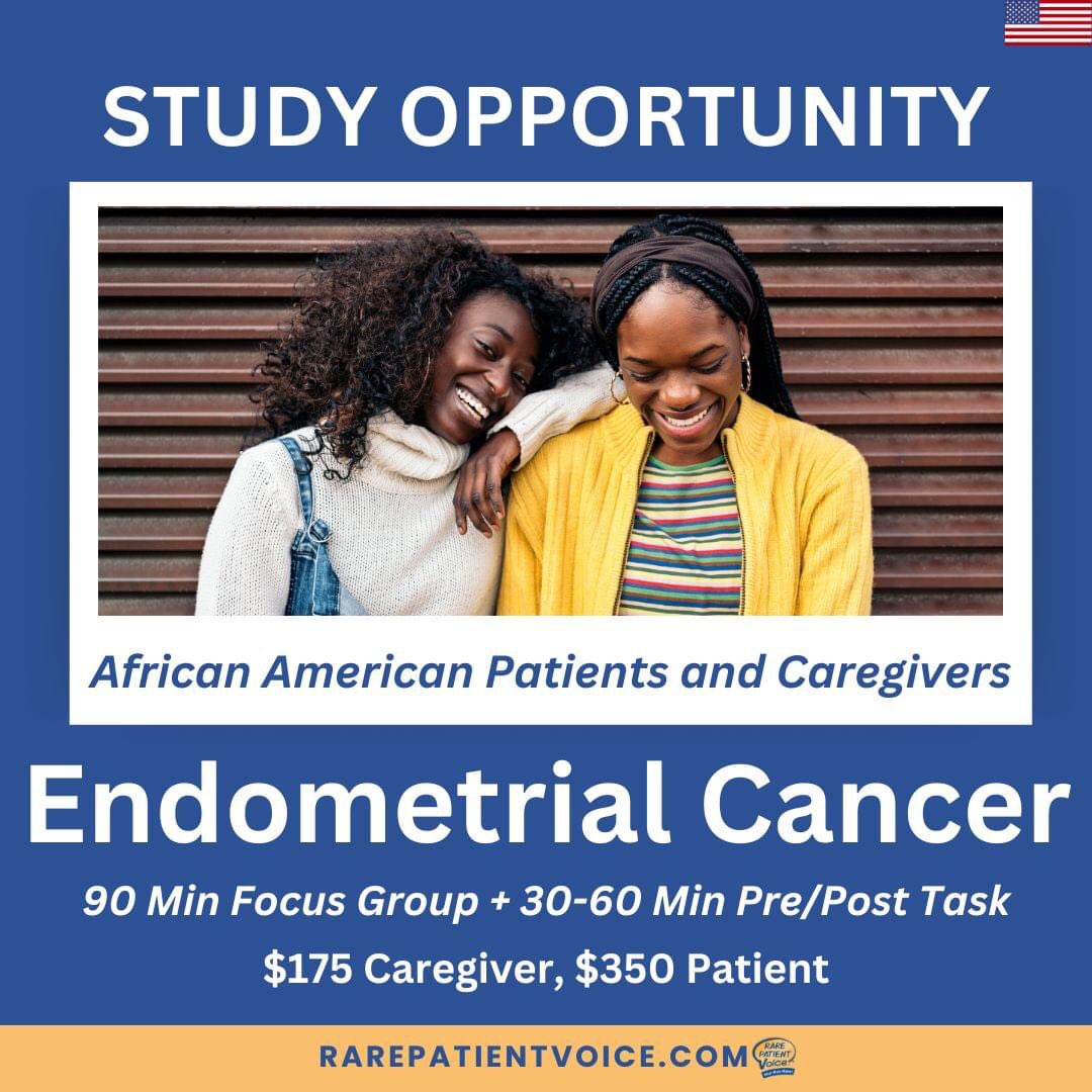 Thatmskizzy's tweet image. Paid study opportunity for African American Patients and Caregivers that live with endometrial cancer ⭐️ compensation is listed. Click the link below ⬇️ to sign up. #endometrialcancer #paidstudy #speakup 

rarepatientvoice.com/rp/TytinaSande…