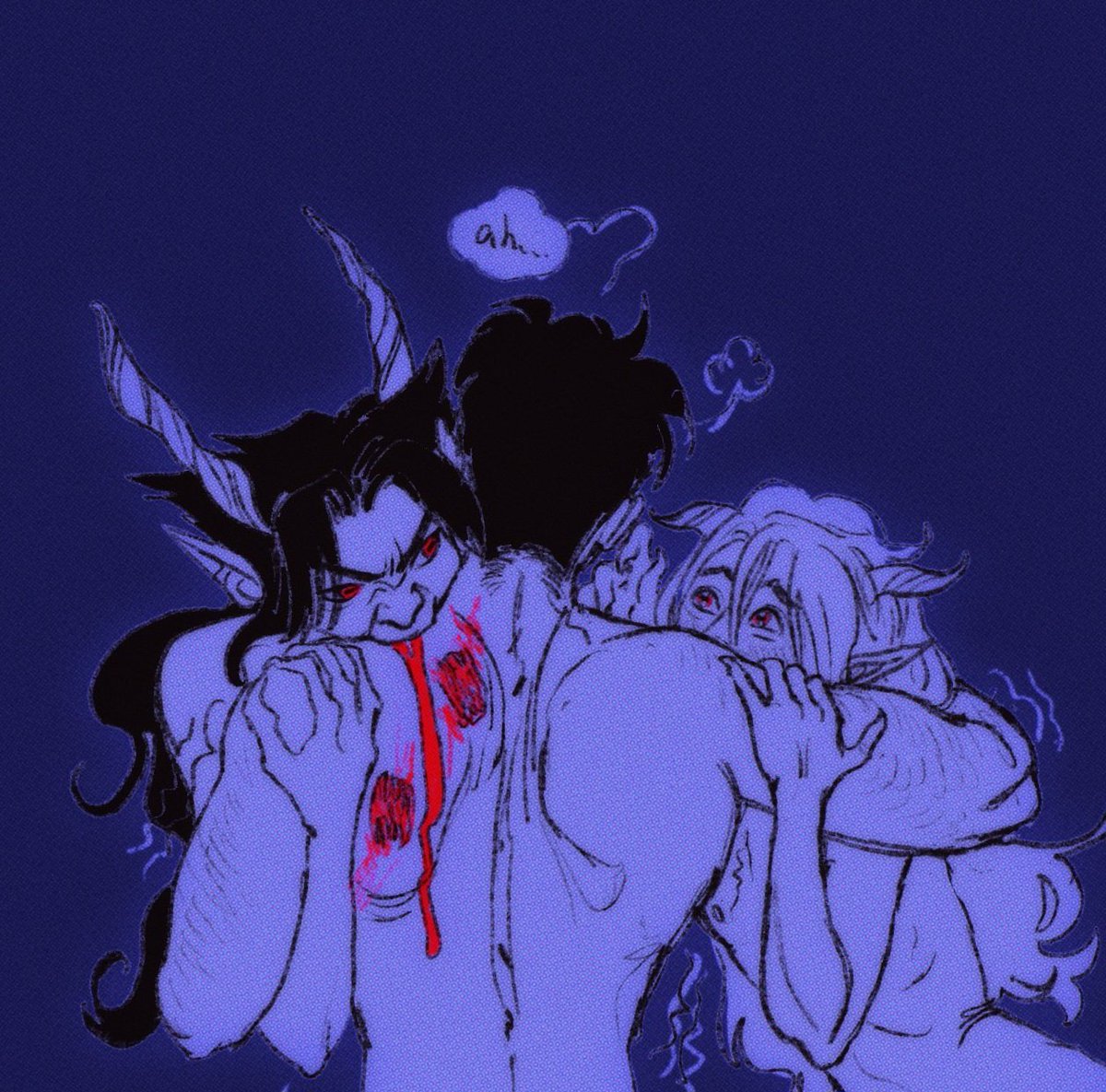 feeding time but one of em's whipped