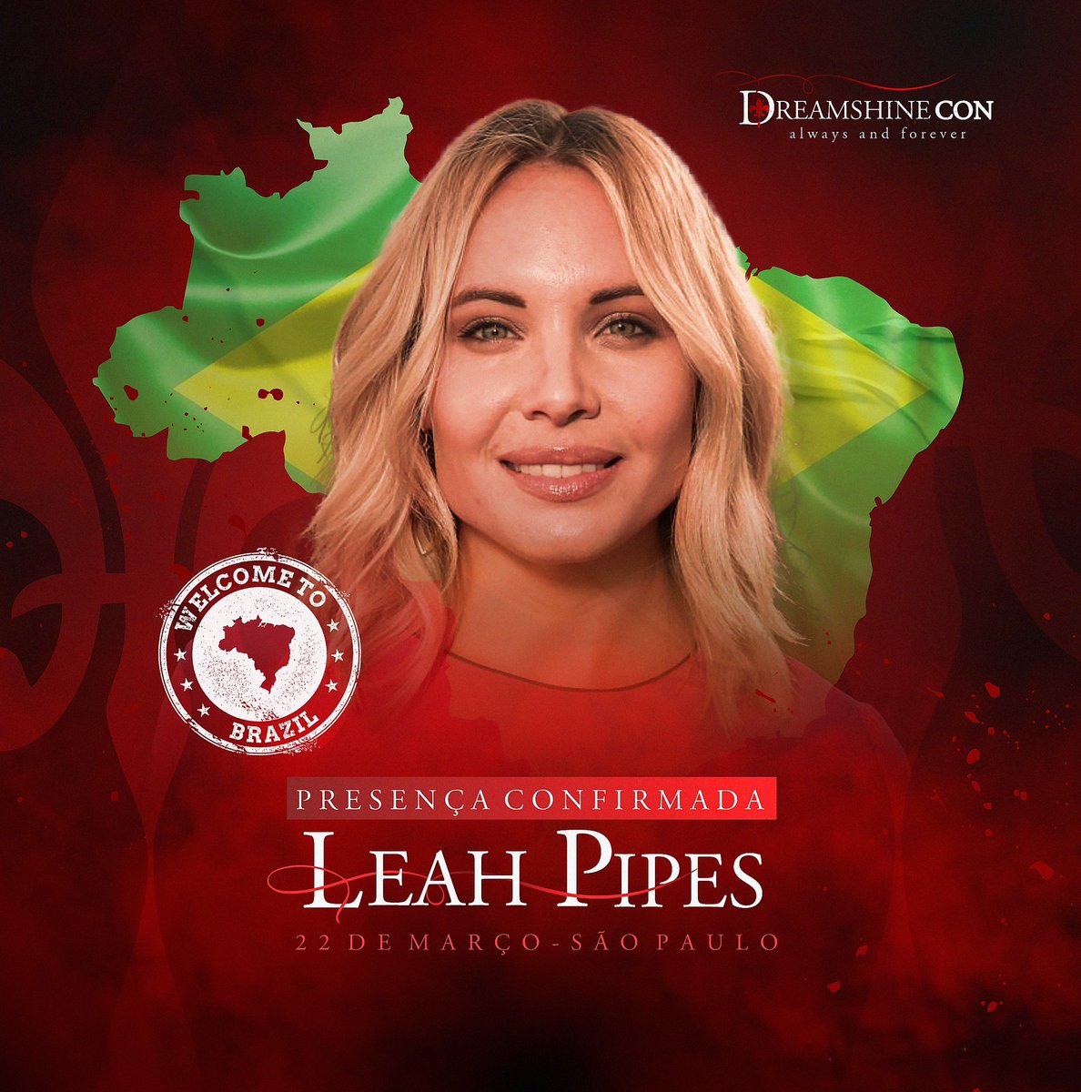 dreamshinebr's tweet photo. Estava carregando…

🇧🇷 BEM-VINDA AO BRASIL, LEAH PIPES!🇧🇷

Nossa eterna Camille de The Originals, é a primeira convidada da Dreamshine Con: Always and Forever! 🩸 https://t.co/5SIiGg56du